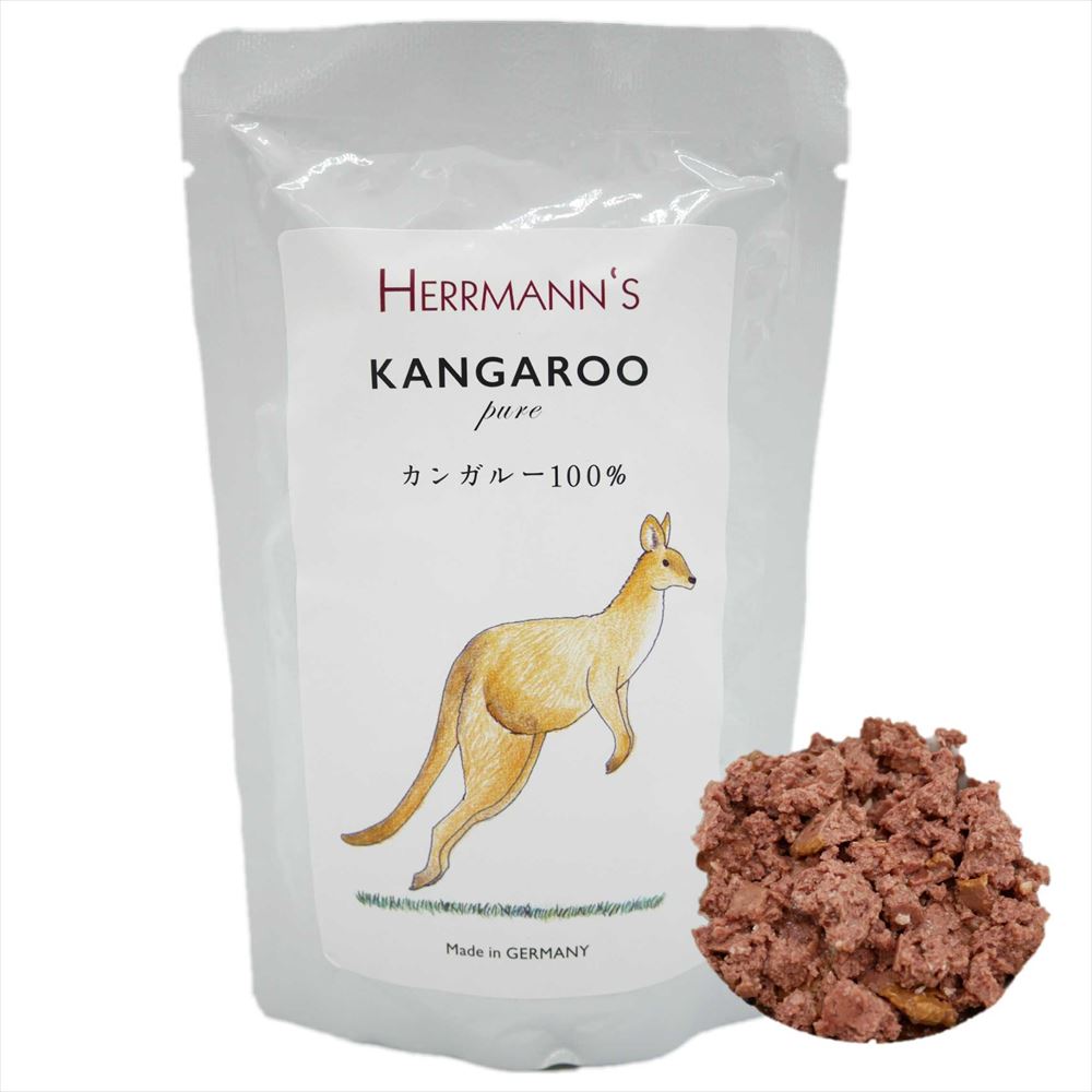 ヘルマン ドッグフード キャットフード ウェット 栄養補助食 ピュア・カンガルー (120g) HERRMANN’S KANGAROO pure for dogs and catsアイキャッチ画像