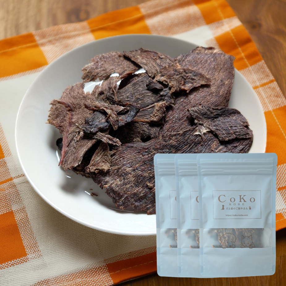 CoKoオリジナル 犬おやつ 肉の素材 国産 無添加 馬肉ジャーキー（馬肉のうす焼き） (40g×3) Horsemeat for dogsアイキャッチ画像